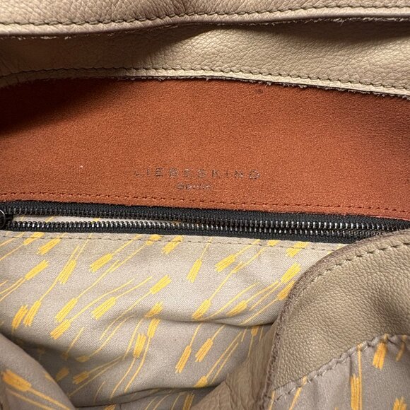 Lieberskind Berlin Beige Leather Crossbody Bag with Front Flap Zipper Pocket - Picture 8 of 10